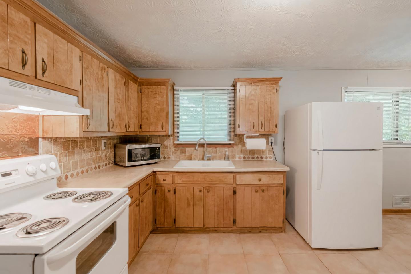 Common spaces including the kitchen
