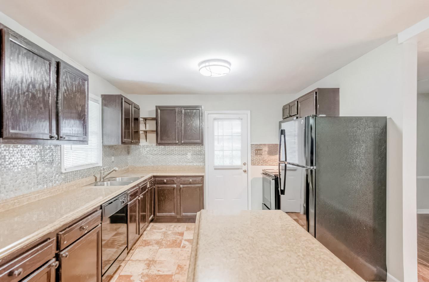 Common spaces including the kitchen