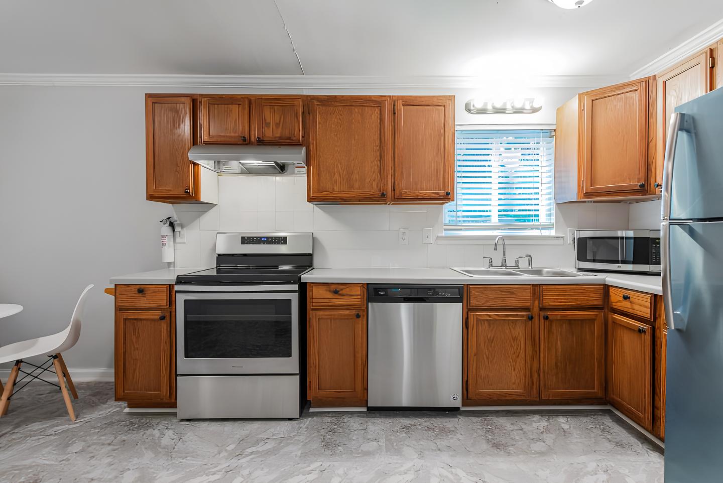 Common spaces including the kitchen