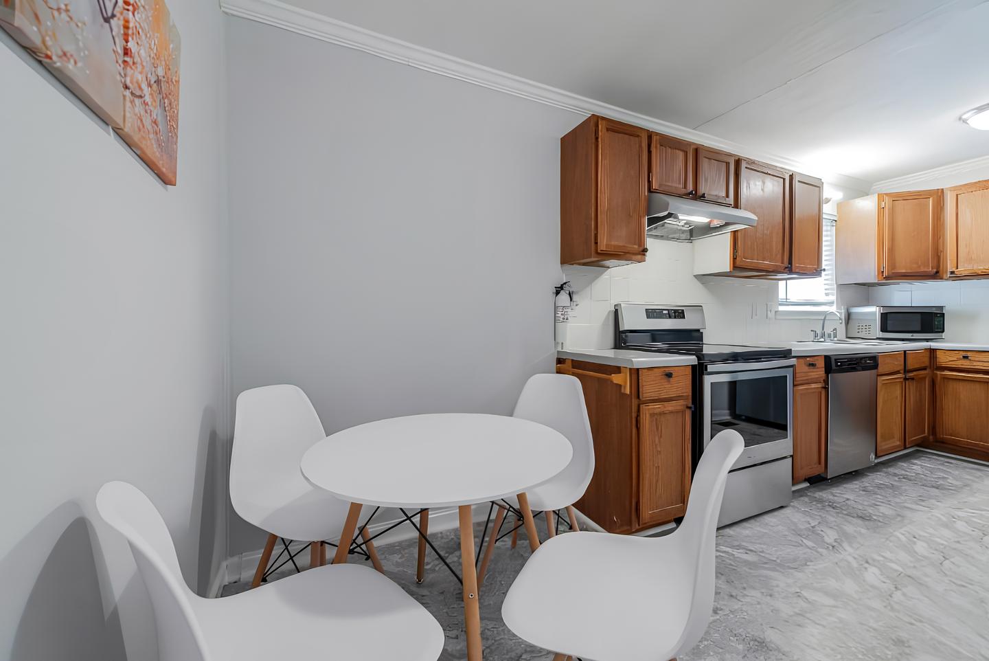Common spaces including the kitchen