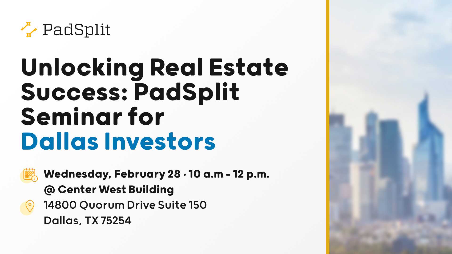 Event Unlocking Real Estate Success: PadSplit Seminar for Dallas Investors image