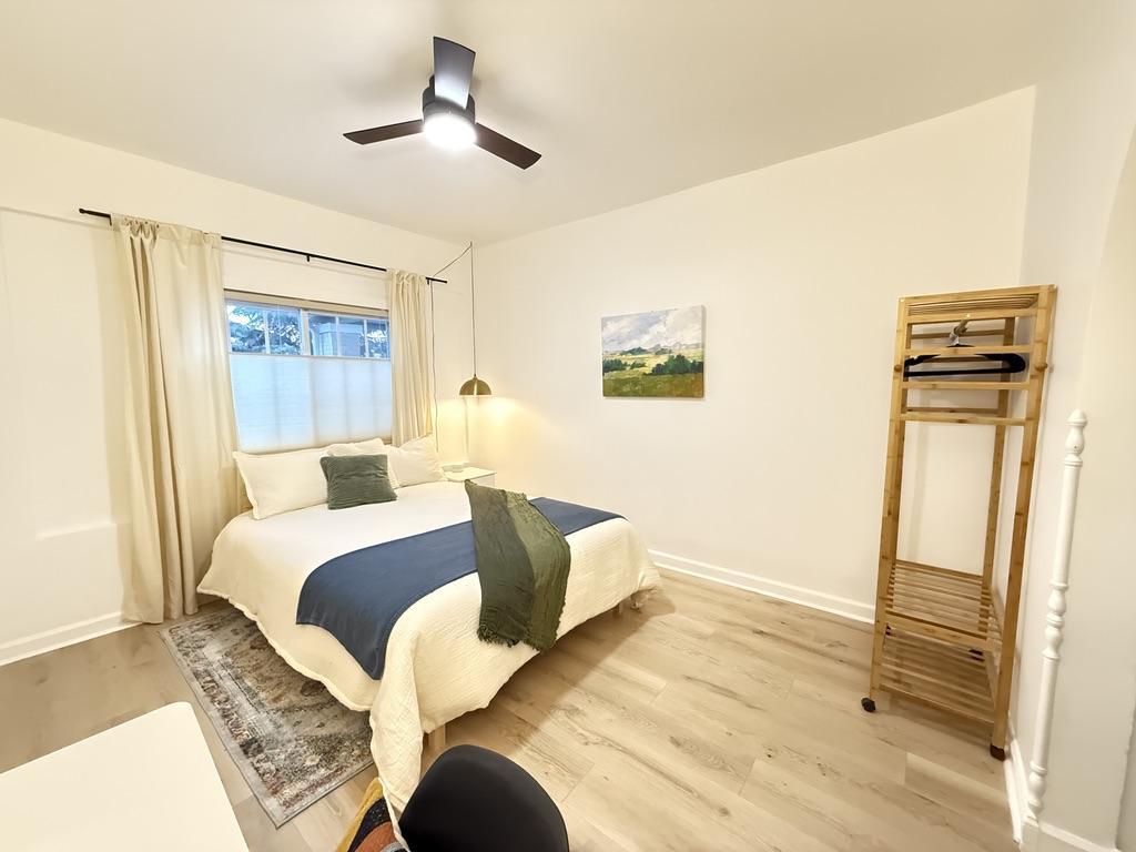 Big windows with blackout curtains