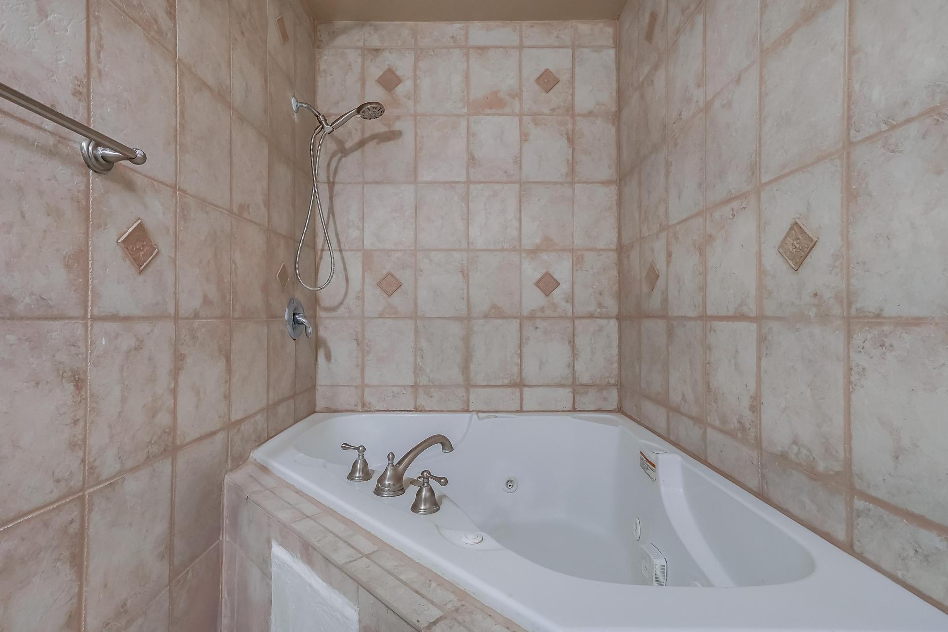 Spa like bathroom with huge soaking tub