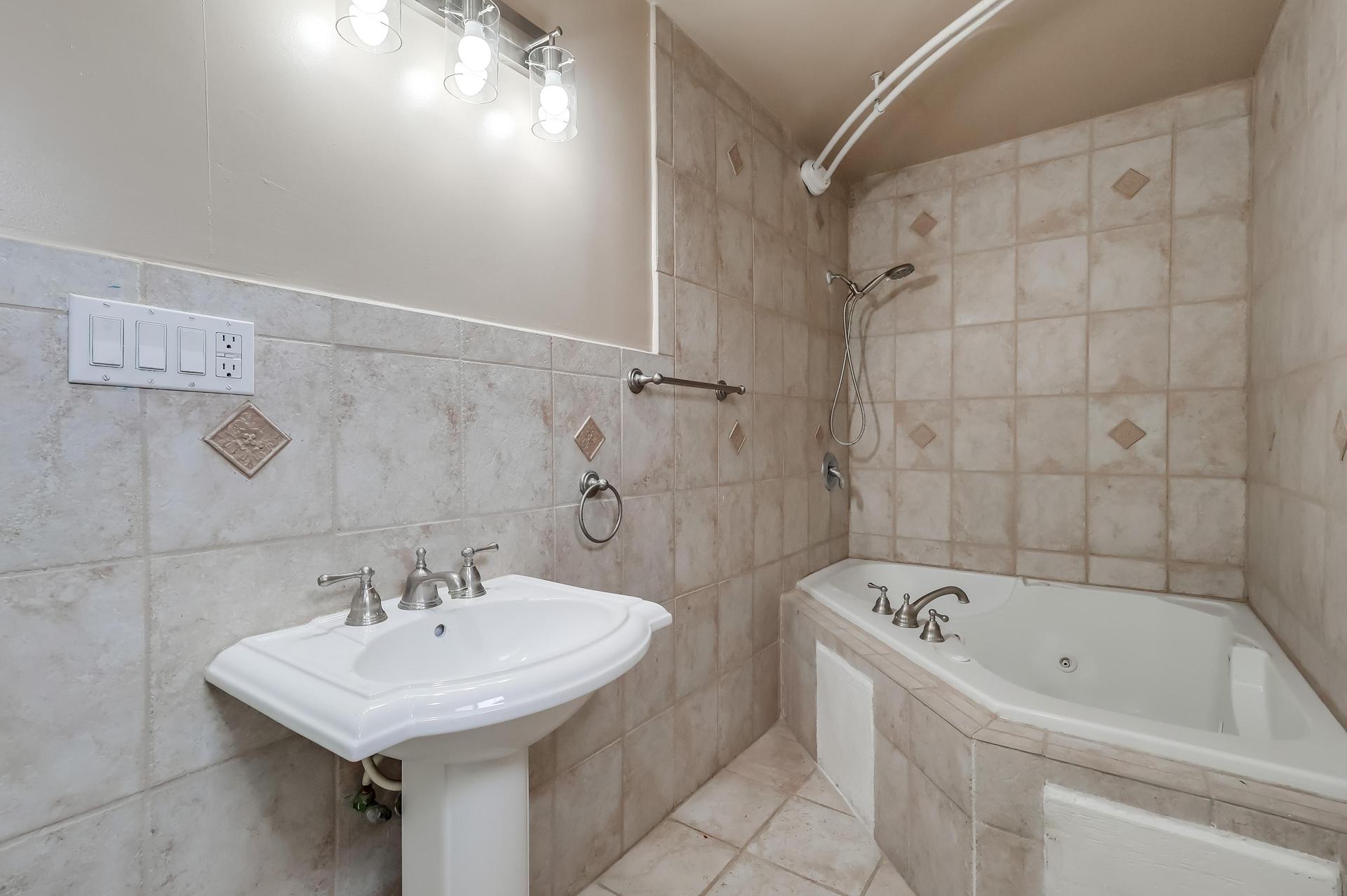 Spa like bathroom with huge soaking tub