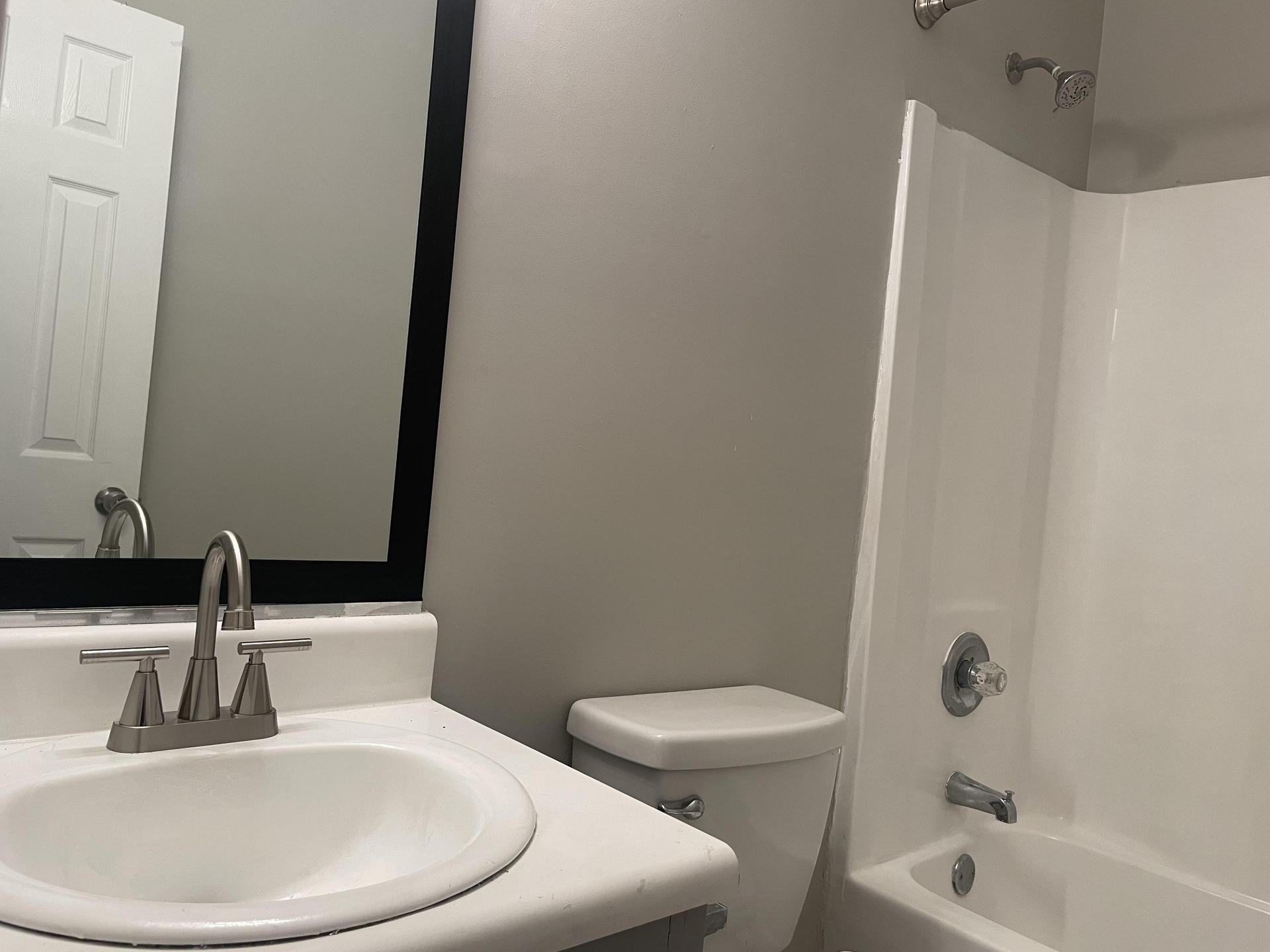 Private bathroom just for you with bath and shower