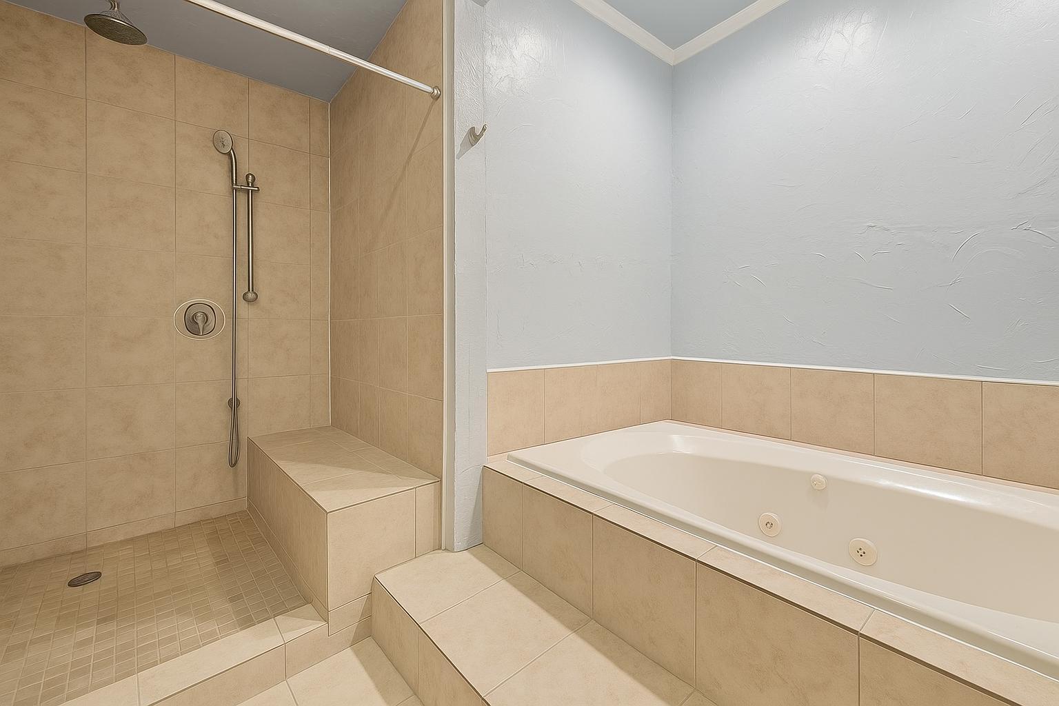 (Bathroom A) Downstairs - full bath