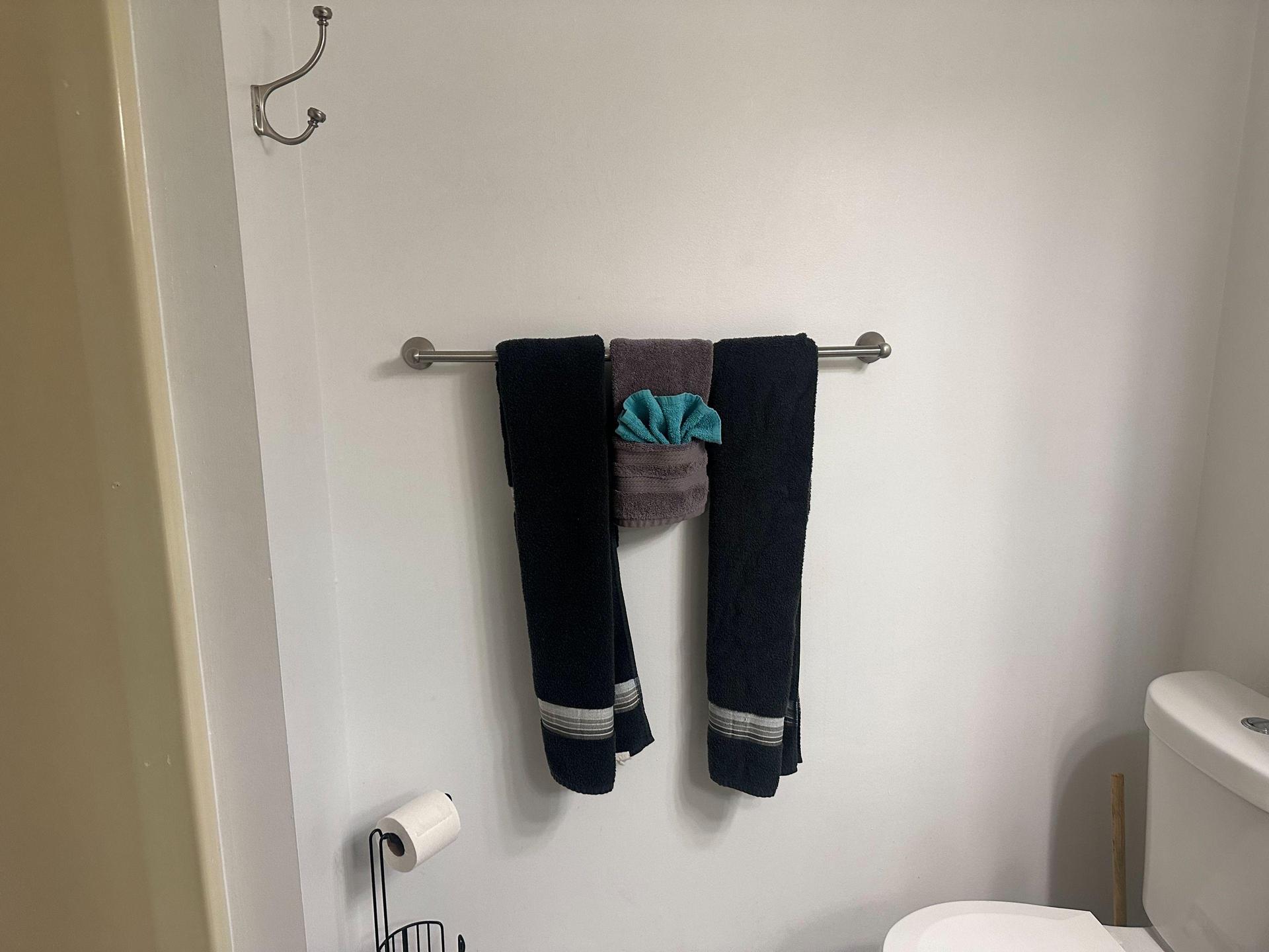 Your private bathroom has a double flush toilet. Please onl