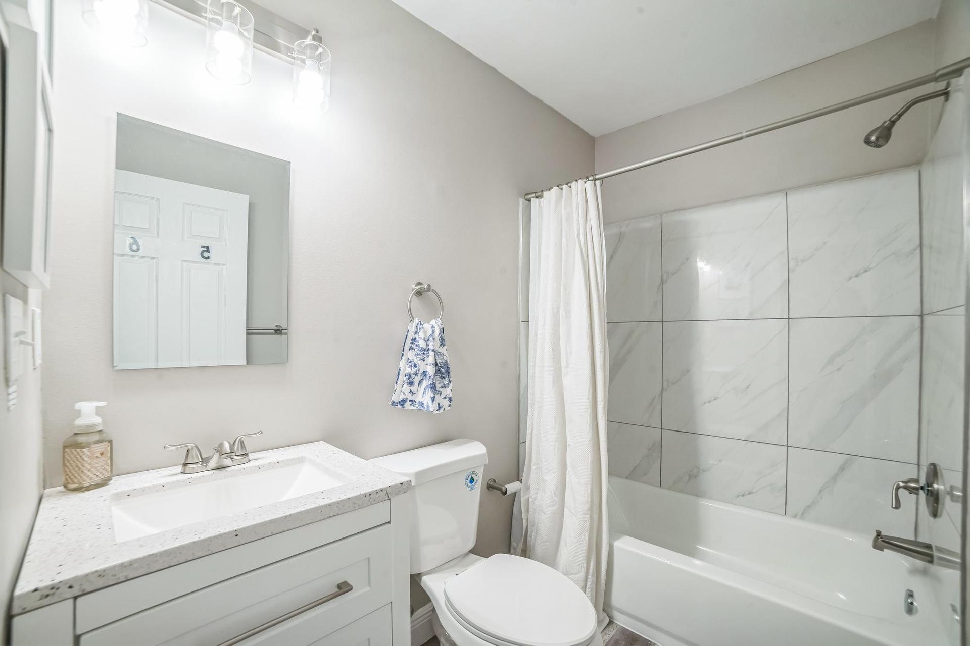 Tile shower with a tub