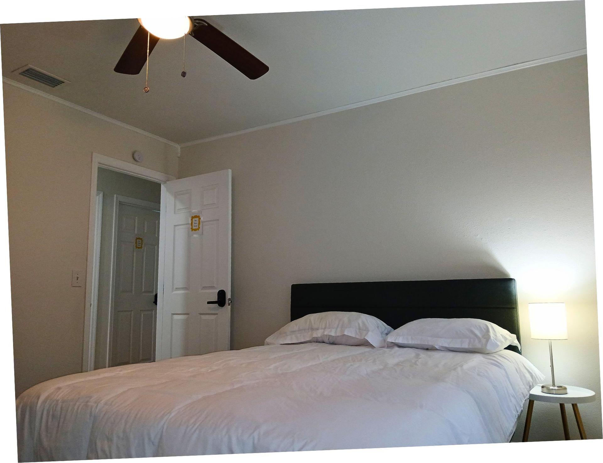 Queen-size mattress with upholstered headboard