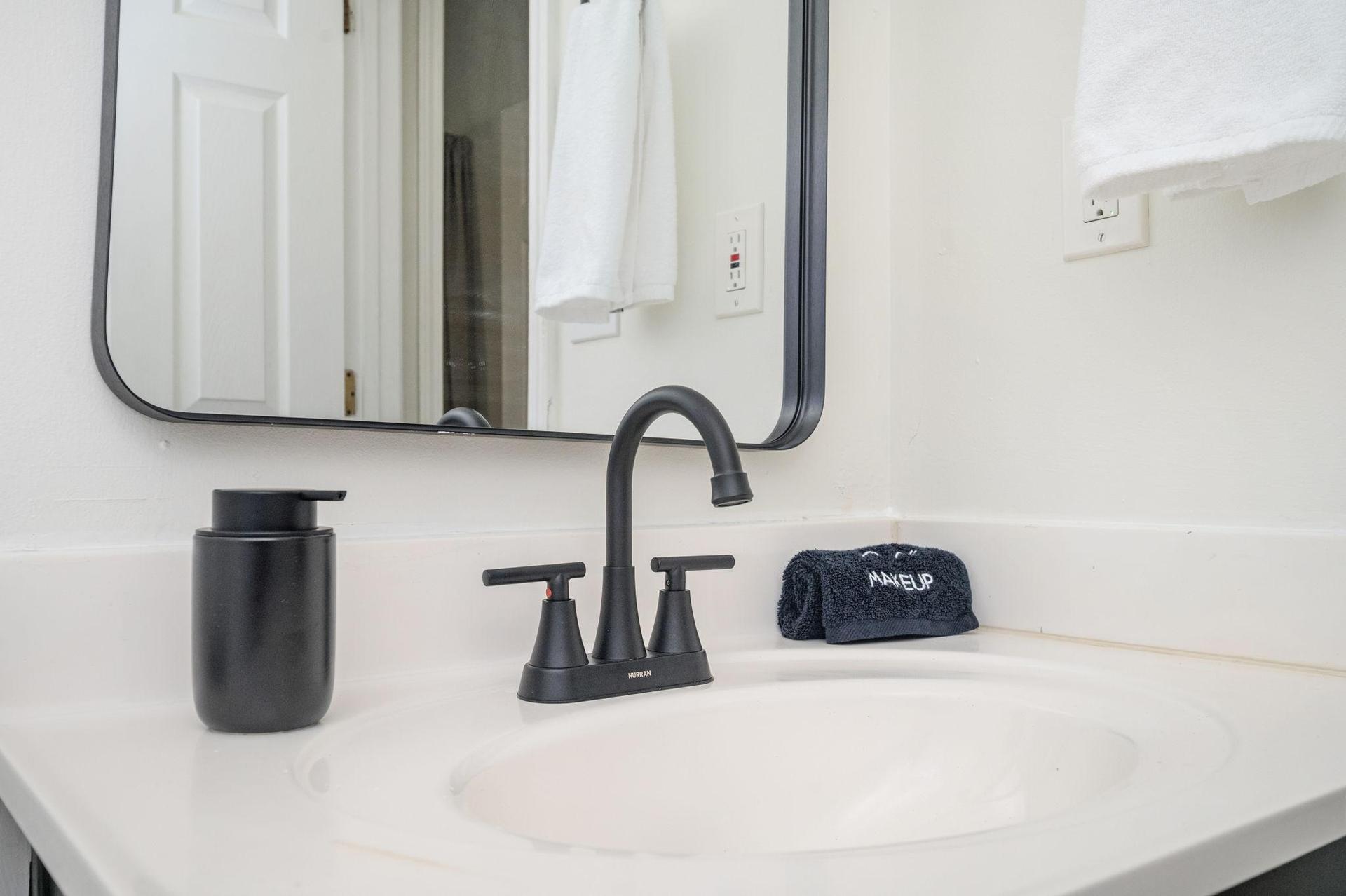 Upstairs bathroom with bathtub and shower