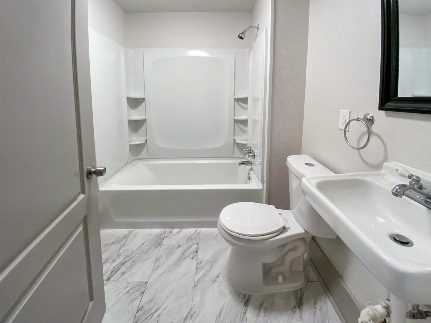 Fully updated with new plumbing, bathtub, shower, toilette and sink.