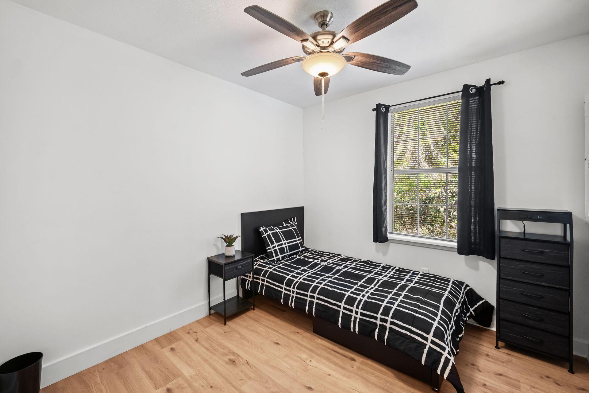 Twin bed with memory foam mattress