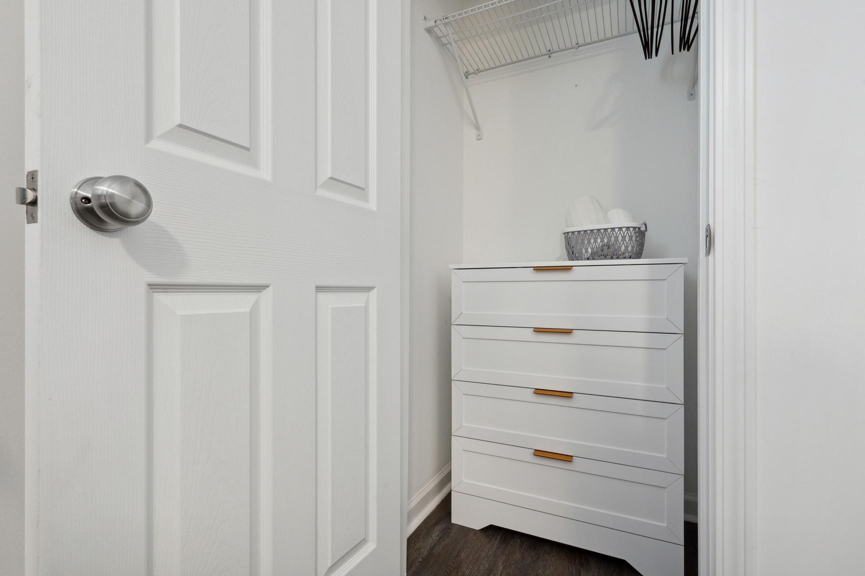 Comes with a Spacious Closet and Dresser for Storage