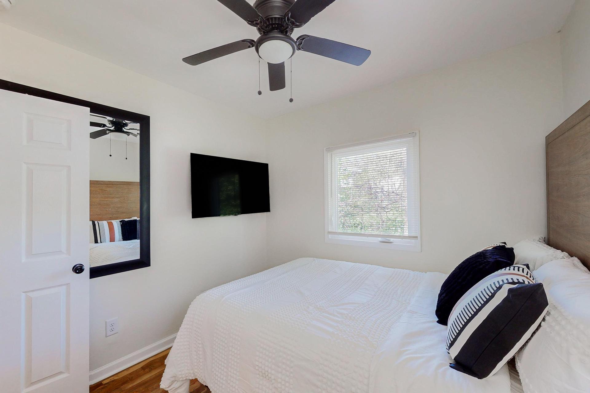 This room overlooks the backyard and creek.