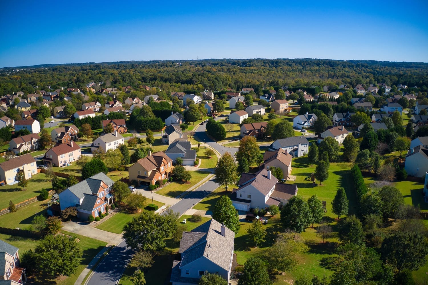 Aerial view of Atlanta housing